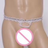Maxbell Men Sexy Thong G-String Briefs Pouch Underpants Stretchable Underwear White