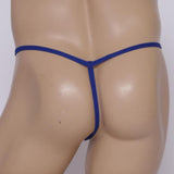 Maxbell Men Sexy G String T Back Thongs with Beaded Ring Underwear Nightwear Blue
