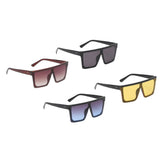 Fashion Square Frame Sunglasses for Men Women UV400 Black Frame Black Lens