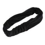 Womens Cotton Elastic Turban Headwrap Widened Hairband Headwear Black