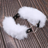 Maxbell Adjustable Plush Leather Heart-shape Choker Collar Adult Flirt Sex Toy White