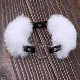 Maxbell Adjustable Plush Leather Heart-shape Choker Collar Adult Flirt Sex Toy White