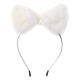 Womens Cat Ears Hairband Anime Cosplay Hairband Halloween Hairhoop White