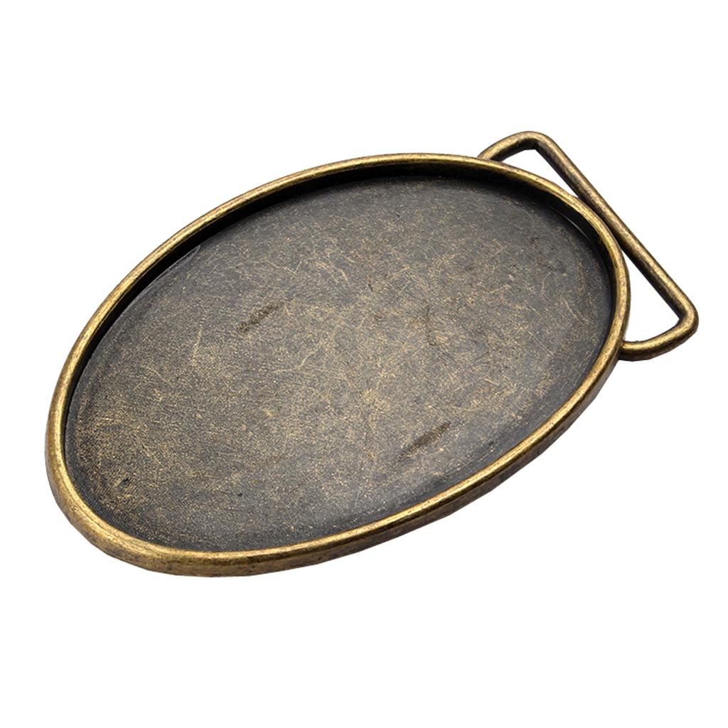 Mens Western Cowboy Belt Buckle Alloy Oval Belt Buckle Replacement Bronze