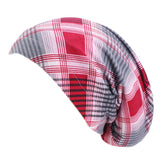 Double Layer Satin Turban Head Wrap Nightcap Hair Loss Chemo Hat Wine Red