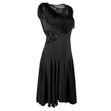 Max Latin Tassel Dance Dress Fringe Stage Performance Costume Dancewear Black M