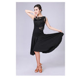Max Latin Tassel Dance Dress Fringe Stage Performance Costume Dancewear Black M