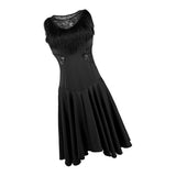 Max Latin Tassel Dance Dress Fringe Stage Performance Costume Dancewear Black M