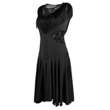 Max Latin Tassel Dance Dress Fringe Stage Performance Costume Dancewear Black XL