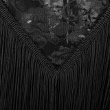Max Latin Tassel Dance Dress Fringe Stage Performance Costume Dancewear Black XL
