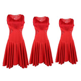Max Latin Tassel Dance Dress Fringe Stage Performance Costume Dancewear Red M