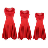 Max Latin Tassel Dance Dress Fringe Stage Performance Costume Dancewear Red M