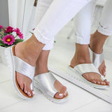 Max Women Comfy Platform Sandal Shoes Summer Beach Ladies Shoes Silver 38