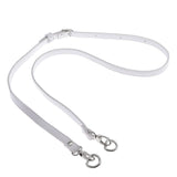 Adjustable Leather Bag Strap Replacement for Bag Making White- Silver Buckle