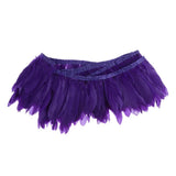 Maxbell 200cm Feather Fringe Trim for Craft Costume Sewing Dress Decor Dark Purple