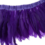 Maxbell 200cm Feather Fringe Trim for Craft Costume Sewing Dress Decor Dark Purple