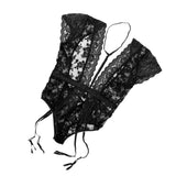 Maxbell Womens Floral Lace V Neck Bodysuit Lingerie with Garter Belts Sleepwear XL