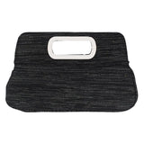 Women Fashion Clutch Purse Metal Grip Handle Wedding Party Handbag Black