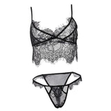 Maxbell Women Sexy Lace Bra Panty Lingerie Sleepwear Babydoll Bodysuits M  Black