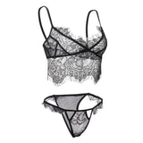 Maxbell Women Sexy Lace Bra Panty Lingerie Sleepwear Babydoll Bodysuits M  Black