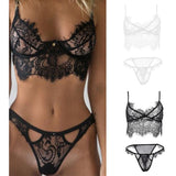 Maxbell Women Sexy Lace Bra Panty Lingerie Sleepwear Babydoll Bodysuits M  Black