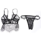 Maxbell Women Sexy Lace Bra Panty Lingerie Sleepwear Babydoll Bodysuits M  Black
