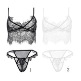 Maxbell Women Sexy Lace Bra Panty Lingerie Sleepwear Babydoll Bodysuits M  Black