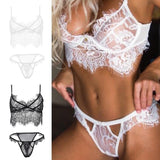 Maxbell Women Sexy Lace Bra Panty Lingerie Sleepwear Babydoll Bodysuits M  Black
