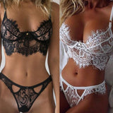 Maxbell Women Sexy Lace Bra Panty Lingerie Sleepwear Babydoll Bodysuits M  Black