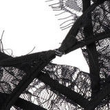 Maxbell Women Sexy Lace Bra Panty Lingerie Sleepwear Babydoll Bodysuits M  Black