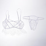 Maxbell Women Sexy Lace Bra Panty Lingerie Sleepwear Babydoll Bodysuits M  White