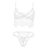 Maxbell Women Sexy Lace Bra Panty Lingerie Sleepwear Babydoll Bodysuits M  White