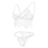 Maxbell Women Sexy Lace Bra Panty Lingerie Sleepwear Babydoll Bodysuits M  White