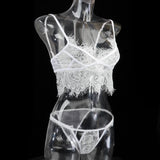 Maxbell Women Sexy Lace Bra Panty Lingerie Sleepwear Babydoll Bodysuits M  White