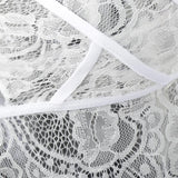 Maxbell Women Sexy Lace Bra Panty Lingerie Sleepwear Babydoll Bodysuits L White