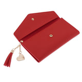 Women's Pu Leather Card Holder Purse Elegant Clutch Wallet Red