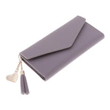 Women's Pu Leather Card Holder Purse Elegant Clutch Wallet Light Purple