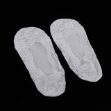 2 Pairs Fashion Womens Lace Antiskid Invisible No Show Low Cut Socks White