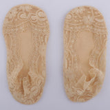 2 Pairs Fashion Womens Lace Antiskid Invisible No Show Low Cut Socks Skin