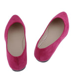 Women Casual Shallow Mouth Shoe Pointed Toe Shoe Working Flat Shoes Red 37