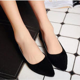 Women Casual Shallow Mouth Shoe Pointed Toe Shoe Working Flat Shoes Black 39