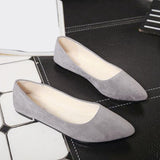 Women Casual Shallow Mouth Shoe Pointed Toe Shoe Working Flat Shoes Gray 40