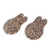 Max Maxb Silicone Rabbit Ears Breast Lift Nipple Covers Pasties Dark Leopard 9cm