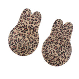 Max Maxb Silicone Rabbit Ears Breast Lift Nipple Covers Pasties Dark Leopard 9cm