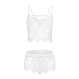 Max Women Sexy Lace Vest Crop Top Panty Lingerie Sleepwear Babydoll Bodysuits S