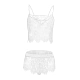 Max Women Sexy Lace Vest Crop Top Panty Lingerie Sleepwear Babydoll Bodysuits S