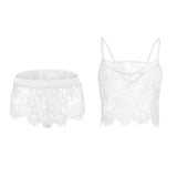 Max Women Sexy Lace Vest Crop Top Panty Lingerie Sleepwear Babydoll Bodysuits S