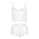Max Women Sexy Lace Vest Crop Top Panty Lingerie Sleepwear Babydoll Bodysuits L