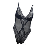 Maxbell Spaghetti Strap Sheer Mesh Lace Bodysuit L
