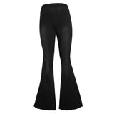 Max Women Vintage Flared Trousers High Waist Denim Bell Bottom Jeans Black XL